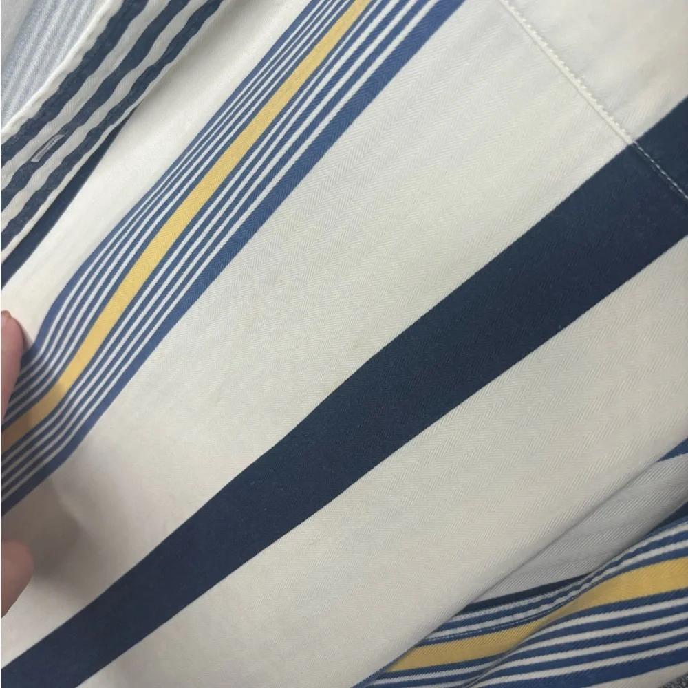 Nautica Men's Striped Blue and Yellow Shirt